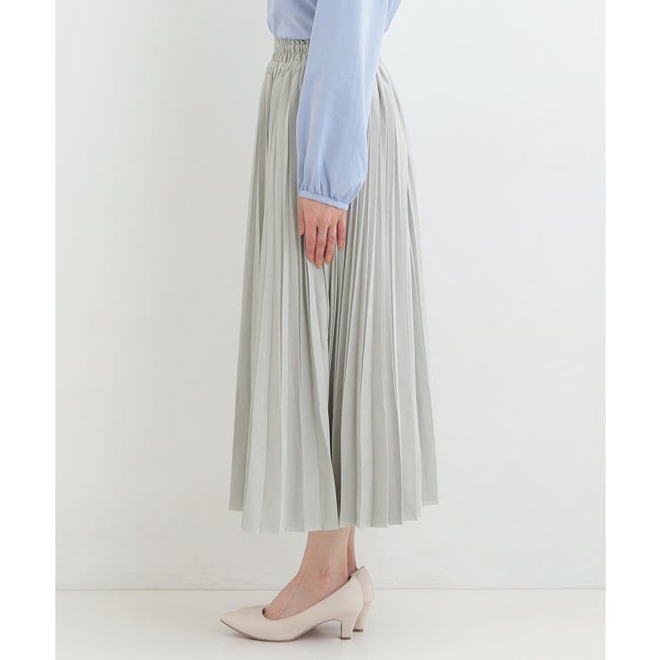 【洗濯機可/S-LL】縦ラインですっきり見せる スエードライクプリーツスカート | SHOO・LA・RUE | 詳細画像14 