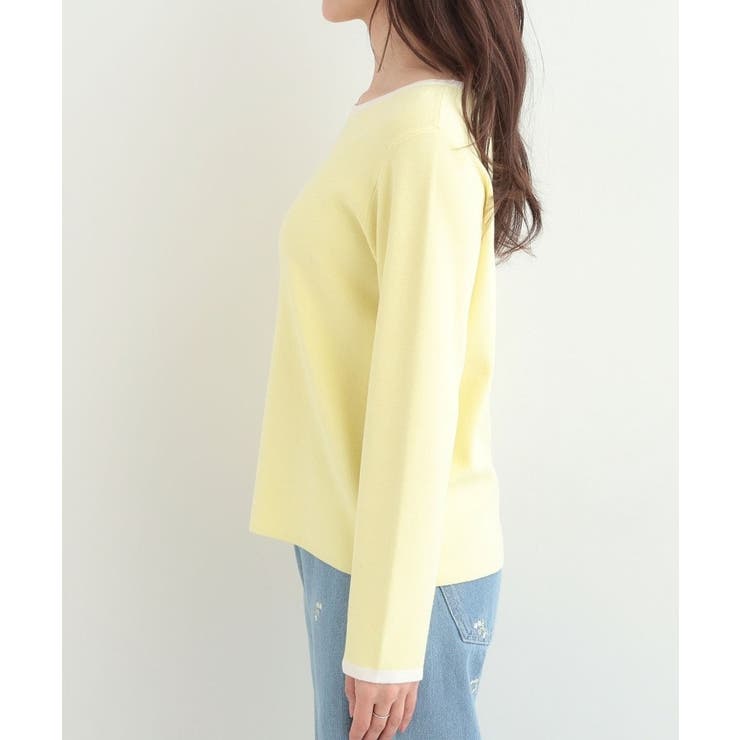 【洗濯機可/S-LL/アンサンブル可】すっきりと好印象 配色クルーネックニット | SHOO・LA・RUE | 詳細画像20 