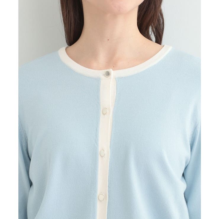 【洗濯機可/S-LL/アンサンブル可】パールボタンが上品 配色カーディガン | SHOO・LA・RUE | 詳細画像20 