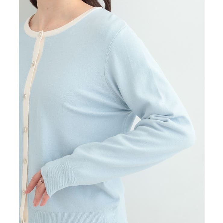 【洗濯機可/S-LL/アンサンブル可】パールボタンが上品 配色カーディガン | SHOO・LA・RUE | 詳細画像21 