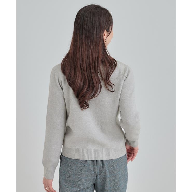 【洗濯機可/S-LL】すっきり見えでやわらかタッチな クルーネックカーディガン | SHOO・LA・RUE | 詳細画像2 