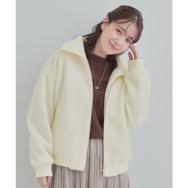 【S-LL】お顔周りがすっきり見える スライバージャケット | SHOO・LA・RUE | 詳細画像1 