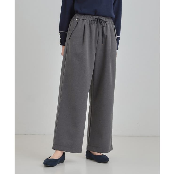 【洗濯機可/S-LL】風を通しにくい フラップイージーワイドパンツ | SHOO・LA・RUE | 詳細画像2 