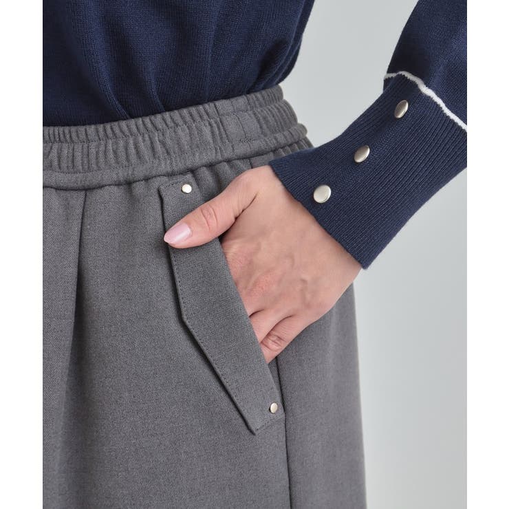 【洗濯機可/S-LL】風を通しにくい フラップイージーワイドパンツ | SHOO・LA・RUE | 詳細画像17 