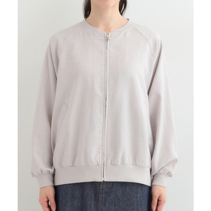 【洗濯機可/S-LL】さらっと快適 麻調ゆるリブブルゾン | SHOO・LA・RUE | 詳細画像13 