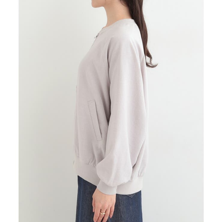 【洗濯機可/S-LL】さらっと快適 麻調ゆるリブブルゾン | SHOO・LA・RUE | 詳細画像14 