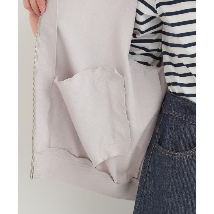 【洗濯機可/S-LL】さらっと快適 麻調ゆるリブブルゾン | SHOO・LA・RUE | 詳細画像20 