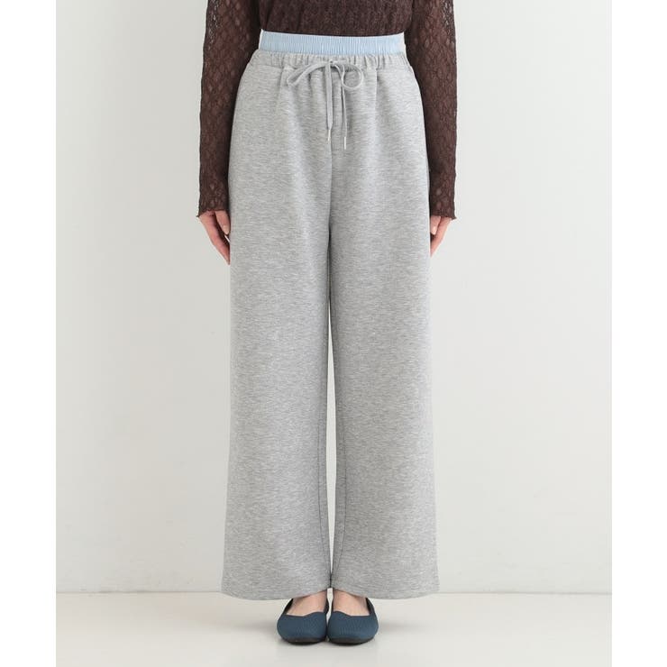 【セットアップ可/S-LL/なめらかタッチ】ダブルウエスト レイヤードパンツ | SHOO・LA・RUE | 詳細画像9 