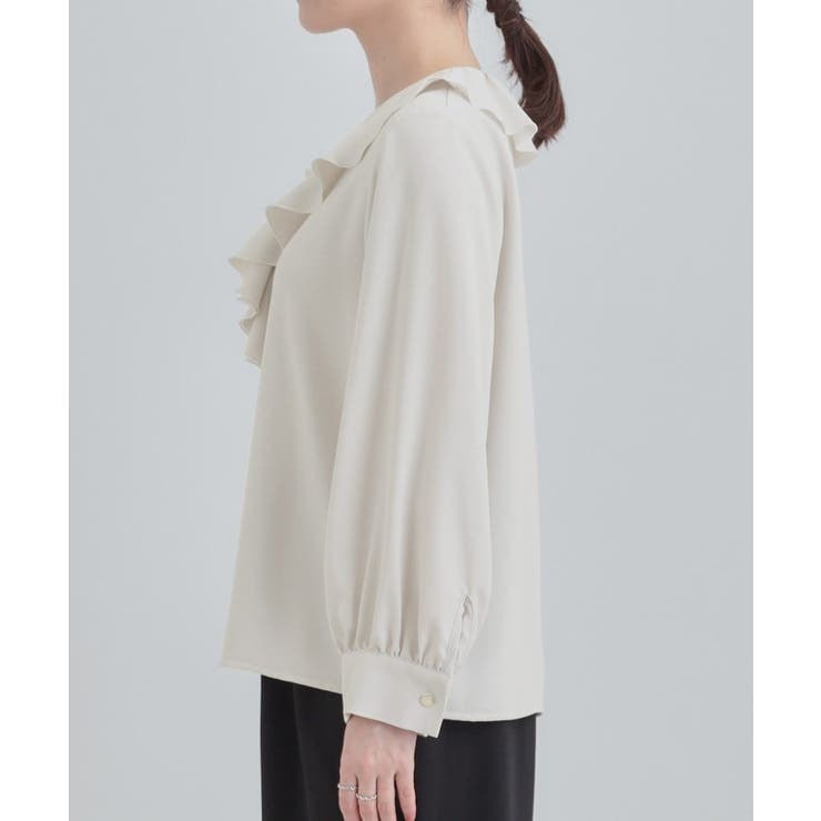 【洗濯機可/S-LL】お顔周りを華やかに。フリル襟ブラウス | SHOO・LA・RUE | 詳細画像10 