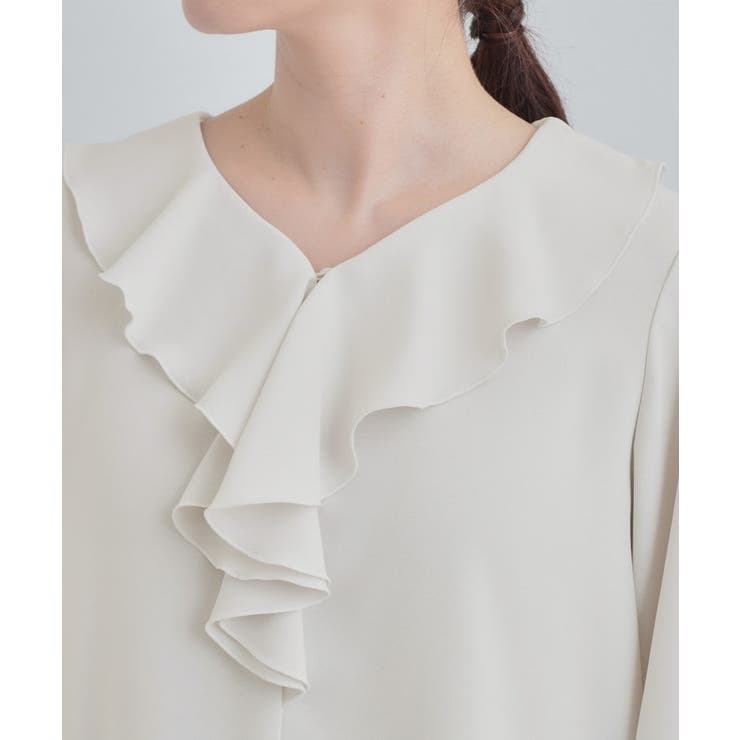 【洗濯機可/S-LL】お顔周りを華やかに。フリル襟ブラウス | SHOO・LA・RUE | 詳細画像12 