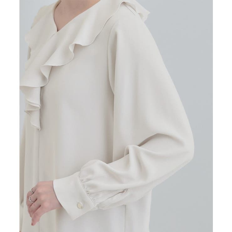 【洗濯機可/S-LL】お顔周りを華やかに。フリル襟ブラウス | SHOO・LA・RUE | 詳細画像13 