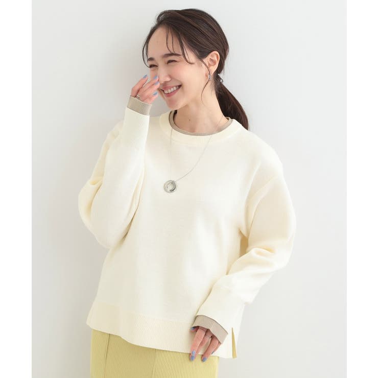 配色が上品 スウェットライクニット | SHOO・LA・RUE | 詳細画像1 