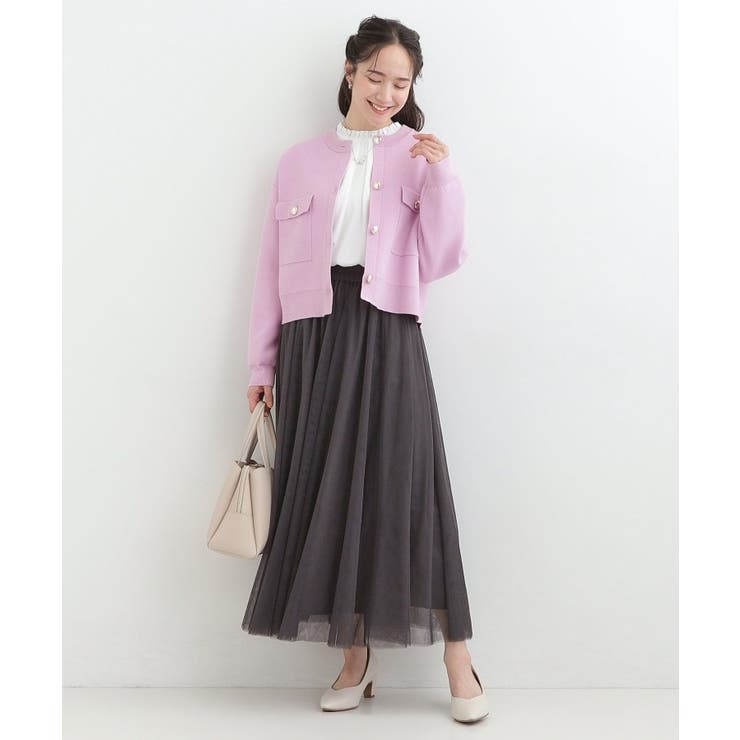 【洗濯機可/S-LL】1枚でも羽織りでも 華やか上品カーデ | SHOO・LA・RUE | 詳細画像7 