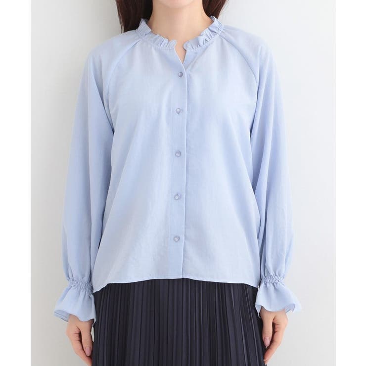 【洗濯後しわになりにくい/S-LL/UV】大人上品な フリル襟ブラウス | SHOO・LA・RUE | 詳細画像13 