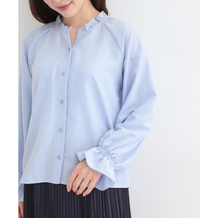 【洗濯後しわになりにくい/S-LL/UV】大人上品な フリル襟ブラウス | SHOO・LA・RUE | 詳細画像17 