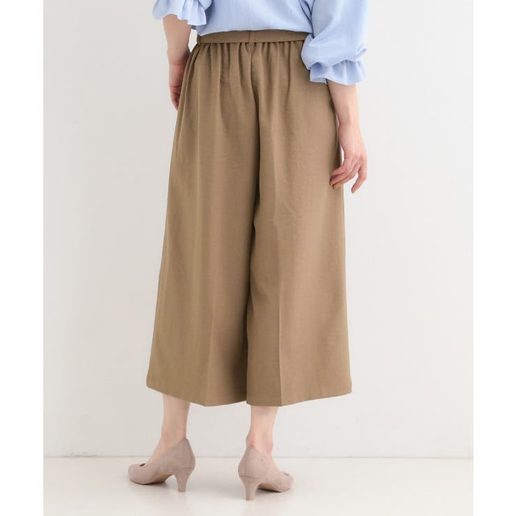 【洗濯機可/S-LL】ハイウエストで美脚見え リボンワイドパンツ | SHOO・LA・RUE | 詳細画像2 