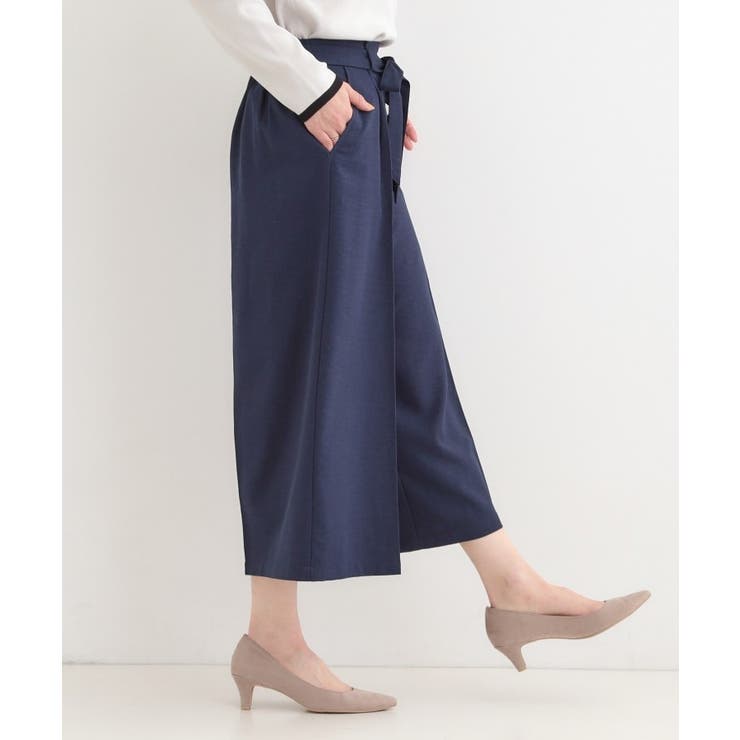 【洗濯機可/S-LL】ハイウエストで美脚見え リボンワイドパンツ | SHOO・LA・RUE | 詳細画像10 