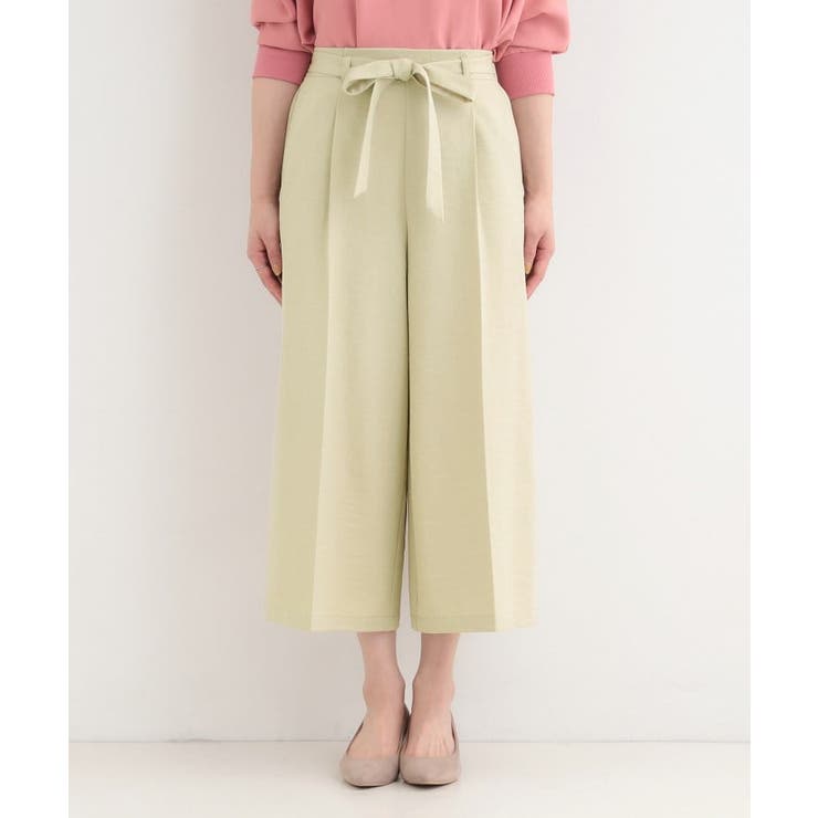 【洗濯機可/S-LL】ハイウエストで美脚見え リボンワイドパンツ | SHOO・LA・RUE | 詳細画像13 