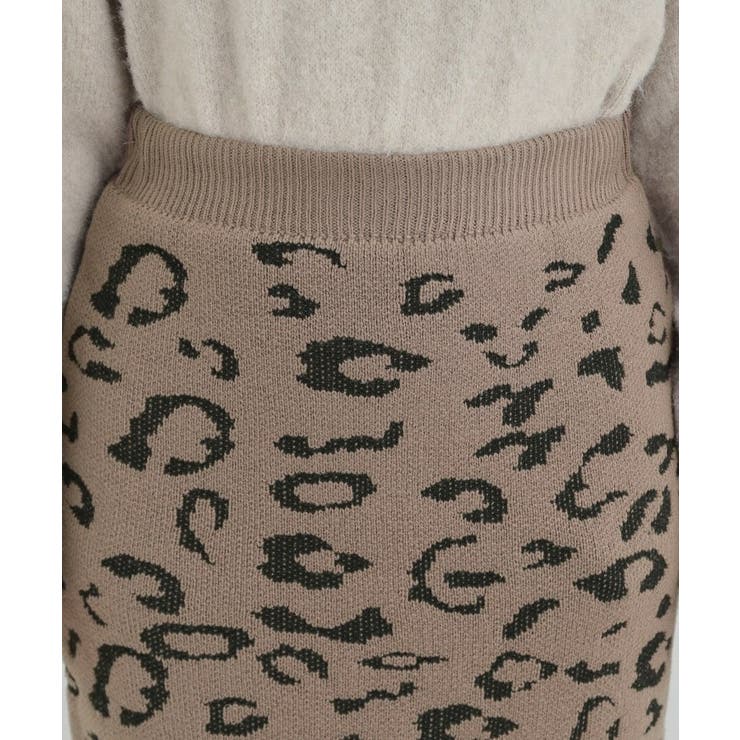 【S-LL】シンプルコーデが惹き立つ レオパード柄ニットナロースカート | SHOO・LA・RUE | 詳細画像12 