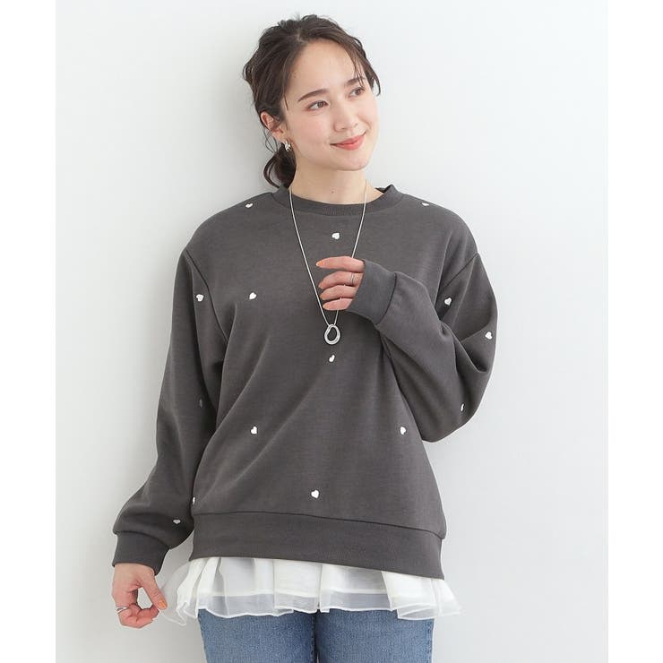 【洗濯機可】小さめ刺繍で大人見え アソート裏起毛スウェット | SHOO・LA・RUE | 詳細画像5 