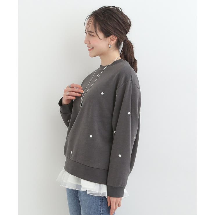 【洗濯機可】小さめ刺繍で大人見え アソート裏起毛スウェット | SHOO・LA・RUE | 詳細画像6 