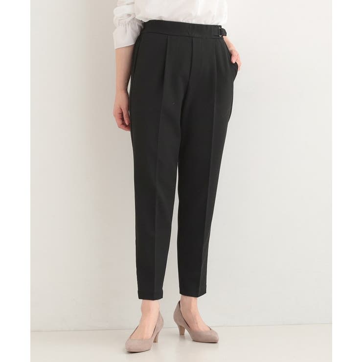 【洗濯機可/S-LL】ベルト風デザインがアクセント きれい見えテーパードパンツ | SHOO・LA・RUE | 詳細画像1 