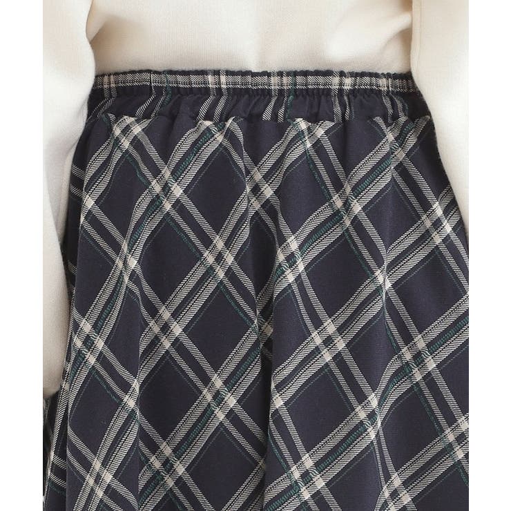 【S-LL】立体感が際立つ モールチェックフレアスカート | SHOO・LA・RUE | 詳細画像13 