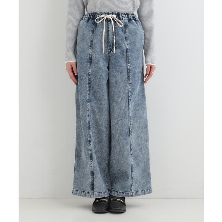 【S-LL】抜け感あるスタイルに ケミカルデニム イージーワイドパンツ | SHOO・LA・RUE | 詳細画像9 