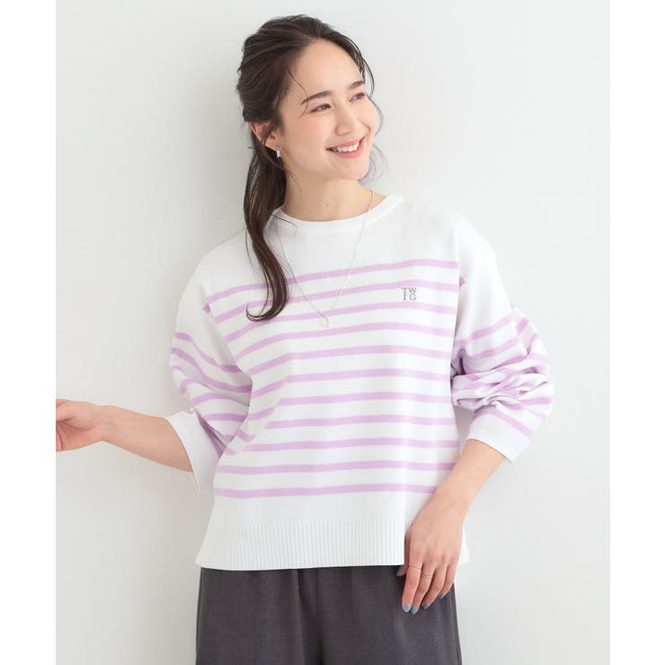 まるでTシャツ 大人カジュアルコーデに最適なボーダーニット | SHOO・LA・RUE | 詳細画像5 
