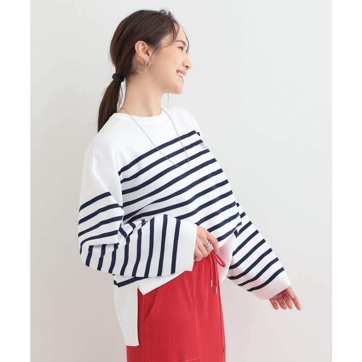 まるでTシャツ 大人カジュアルコーデに最適なボーダーニット | SHOO・LA・RUE | 詳細画像10 