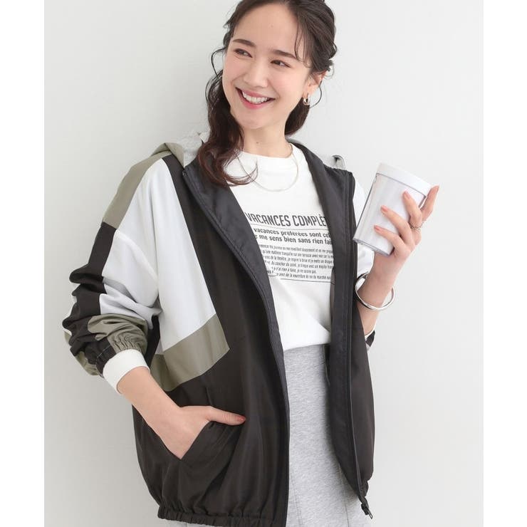 ブラック(519) | 配色フードブルゾン | SHOO・LA・RUE