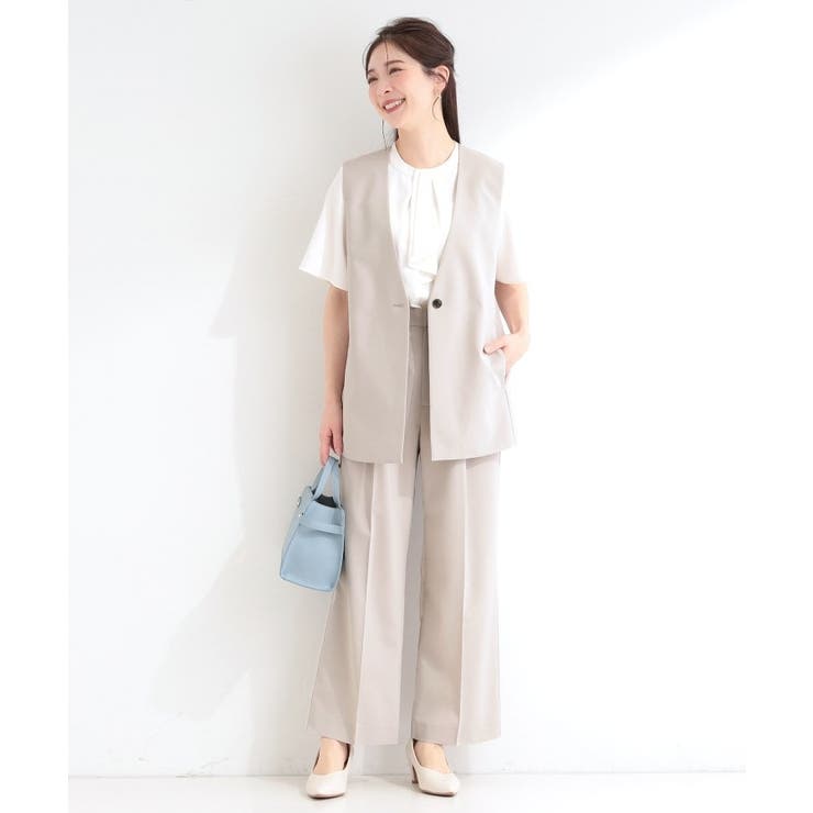 【セットアップ可／洗濯機可／S-LL】シンプルに美しく タックワイドパンツ | SHOO・LA・RUE | 詳細画像6 