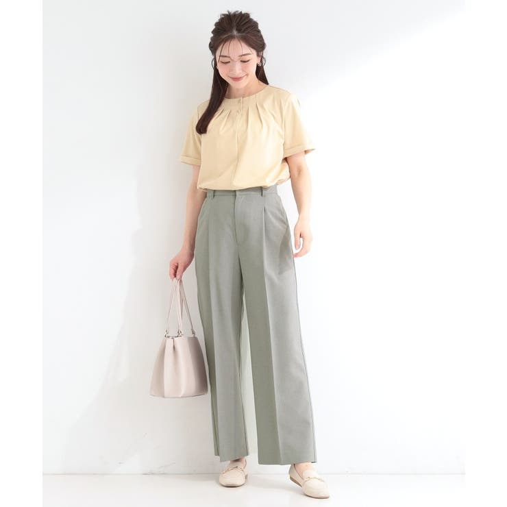 【セットアップ可／洗濯機可／S-LL】シンプルに美しく タックワイドパンツ | SHOO・LA・RUE | 詳細画像13 