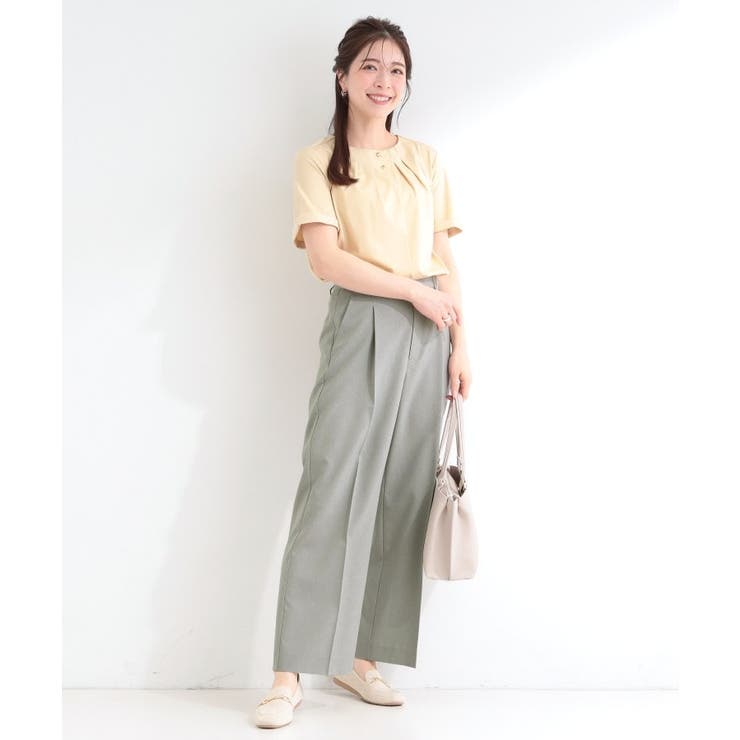 【セットアップ可／洗濯機可／S-LL】シンプルに美しく タックワイドパンツ | SHOO・LA・RUE | 詳細画像14 