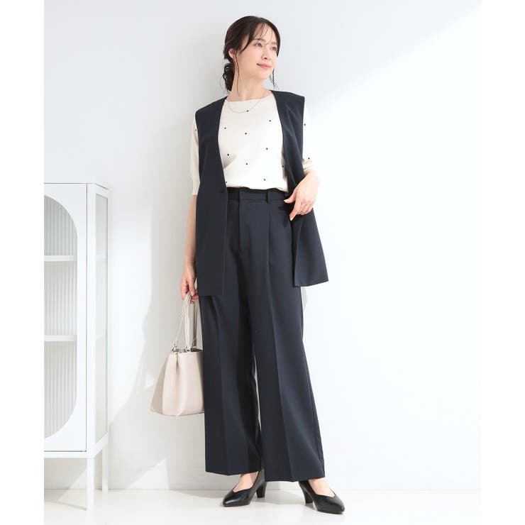 【セットアップ可／洗濯機可／S-LL】シンプルに美しく タックワイドパンツ | SHOO・LA・RUE | 詳細画像20 