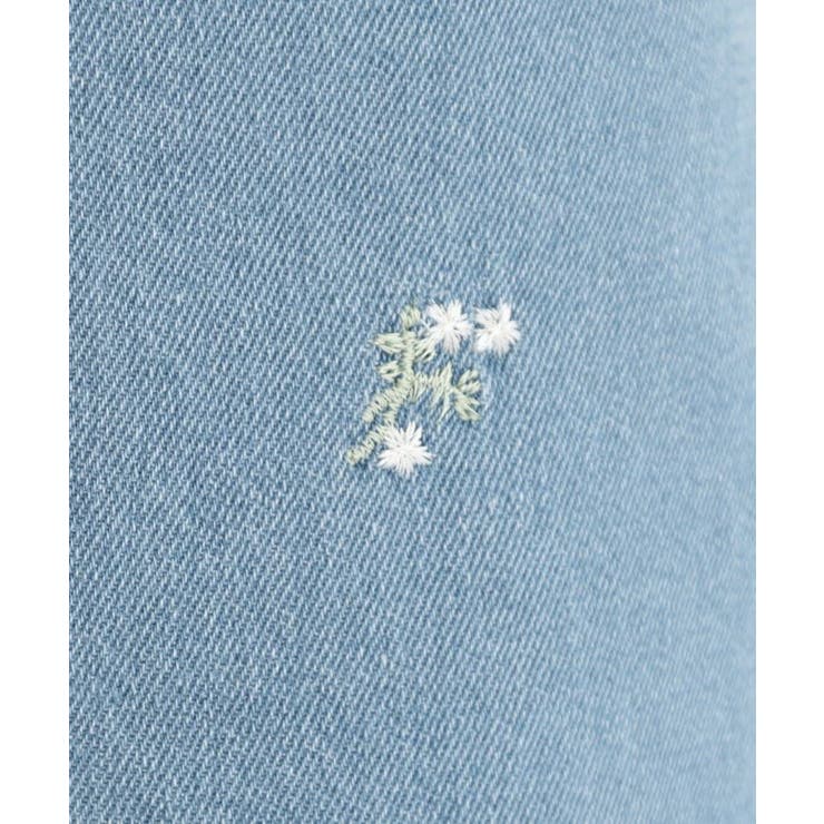 【洗濯機可/S-LL】フラワー刺繍が女性らしさをプラス バギーデニムパンツ | SHOO・LA・RUE | 詳細画像4 