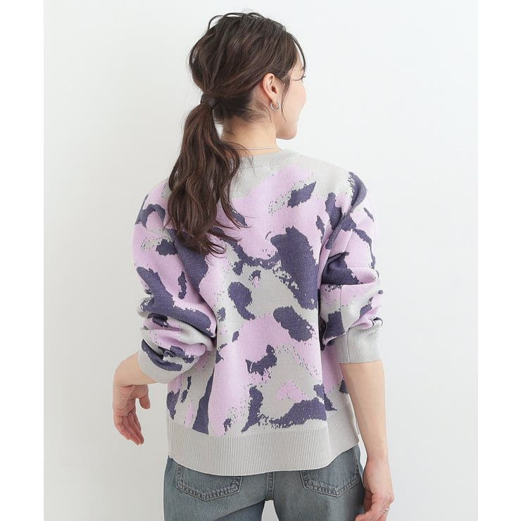 【洗濯機可/S-LL】1枚で華やかに ラメ入りニュアンス柄ニット | SHOO・LA・RUE | 詳細画像2 