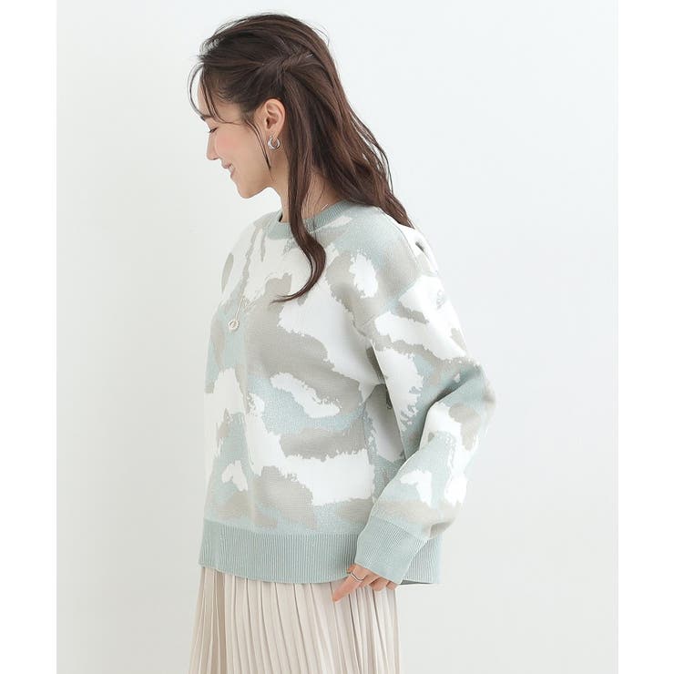 【洗濯機可/S-LL】1枚で華やかに ラメ入りニュアンス柄ニット | SHOO・LA・RUE | 詳細画像6 