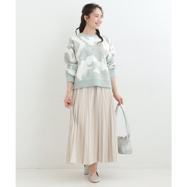 【洗濯機可/S-LL】1枚で華やかに ラメ入りニュアンス柄ニット | SHOO・LA・RUE | 詳細画像7 