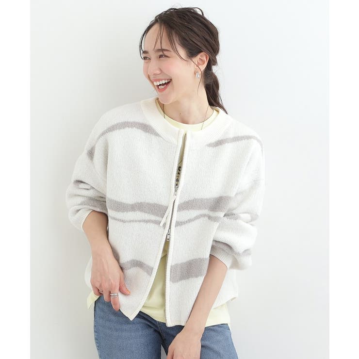 選べる4柄 ダブルZIPで着こなし色々 柄カーディガン | SHOO・LA・RUE | 詳細画像1 