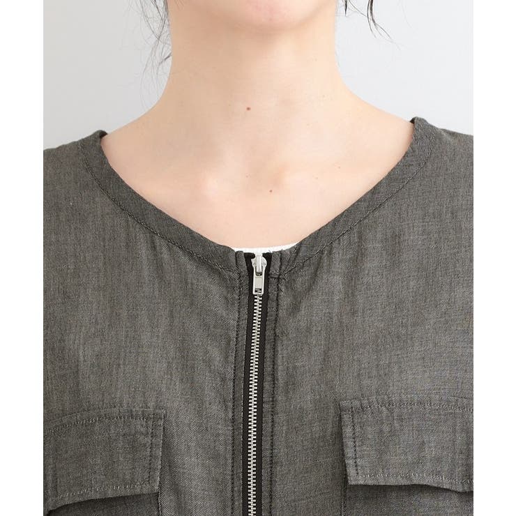 【S-LL】優しく透ける 柔らかシアーデニムブルゾン | SHOO・LA・RUE | 詳細画像17 