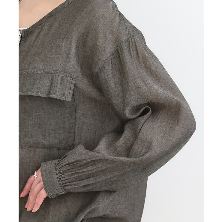 【S-LL】優しく透ける 柔らかシアーデニムブルゾン | SHOO・LA・RUE | 詳細画像18 