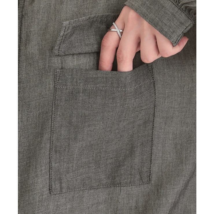 【S-LL】優しく透ける 柔らかシアーデニムブルゾン | SHOO・LA・RUE | 詳細画像19 