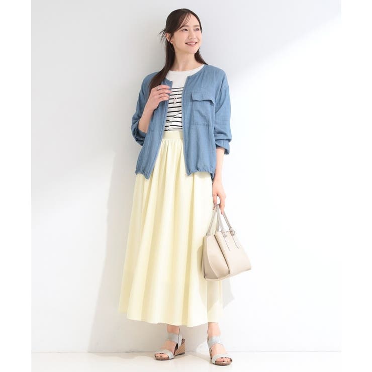 【S-LL】優しく透ける 柔らかシアーデニムブルゾン | SHOO・LA・RUE | 詳細画像8 