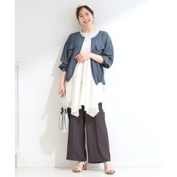 【S-LL】優しく透ける 柔らかシアーデニムブルゾン | SHOO・LA・RUE | 詳細画像12 