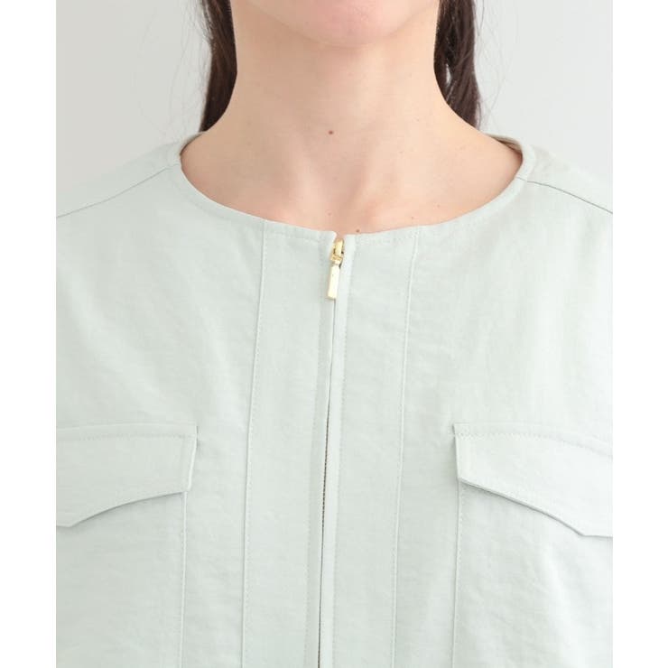 【S-LL】デイリーにも、通勤にも。フラップポケットノーカラーブルゾン | SHOO・LA・RUE | 詳細画像18 