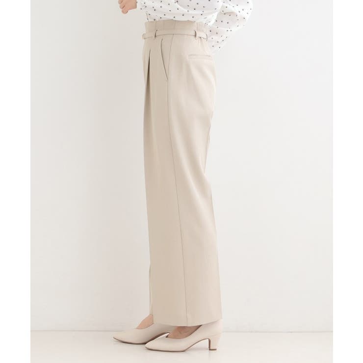 【セットアップ可/多機能】センタープレスできちんと見え ベルト付きワイドパンツ | SHOO・LA・RUE | 詳細画像6 