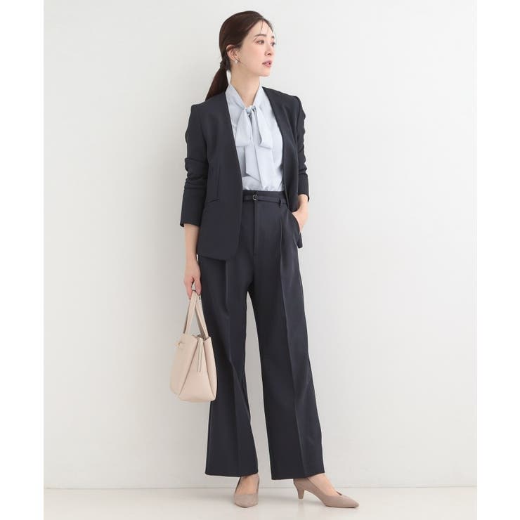 【セットアップ可/多機能】センタープレスできちんと見え ベルト付きワイドパンツ | SHOO・LA・RUE | 詳細画像11 