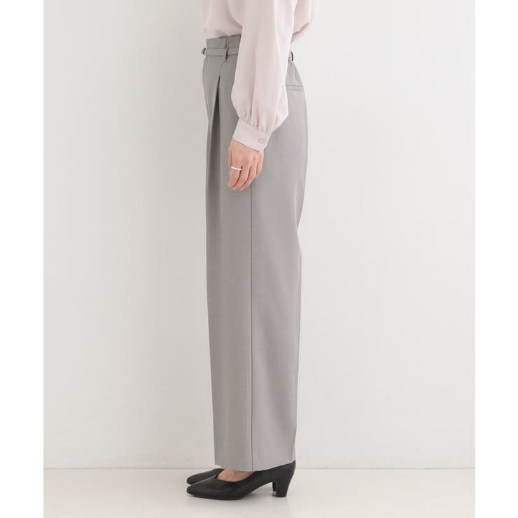 【セットアップ可/多機能】センタープレスできちんと見え ベルト付きワイドパンツ | SHOO・LA・RUE | 詳細画像14 