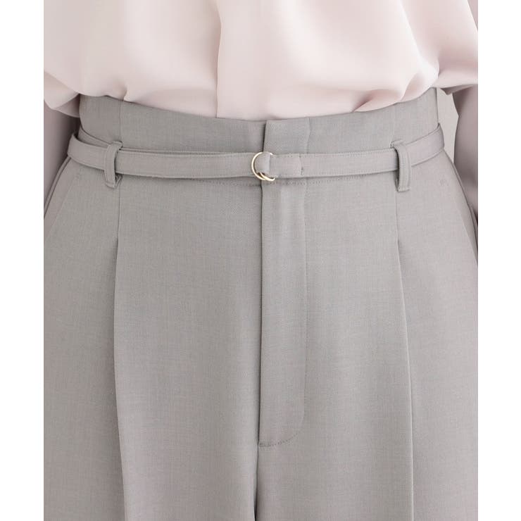 【セットアップ可/多機能】センタープレスできちんと見え ベルト付きワイドパンツ | SHOO・LA・RUE | 詳細画像16 